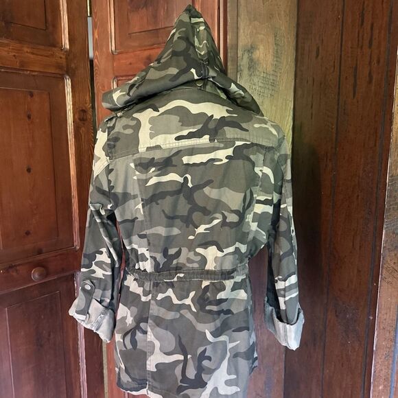 Shinestar Jacket Women's Large‎  Camouflaged Lightweight Outdoors Hooded EUC - Picture 4 of 6